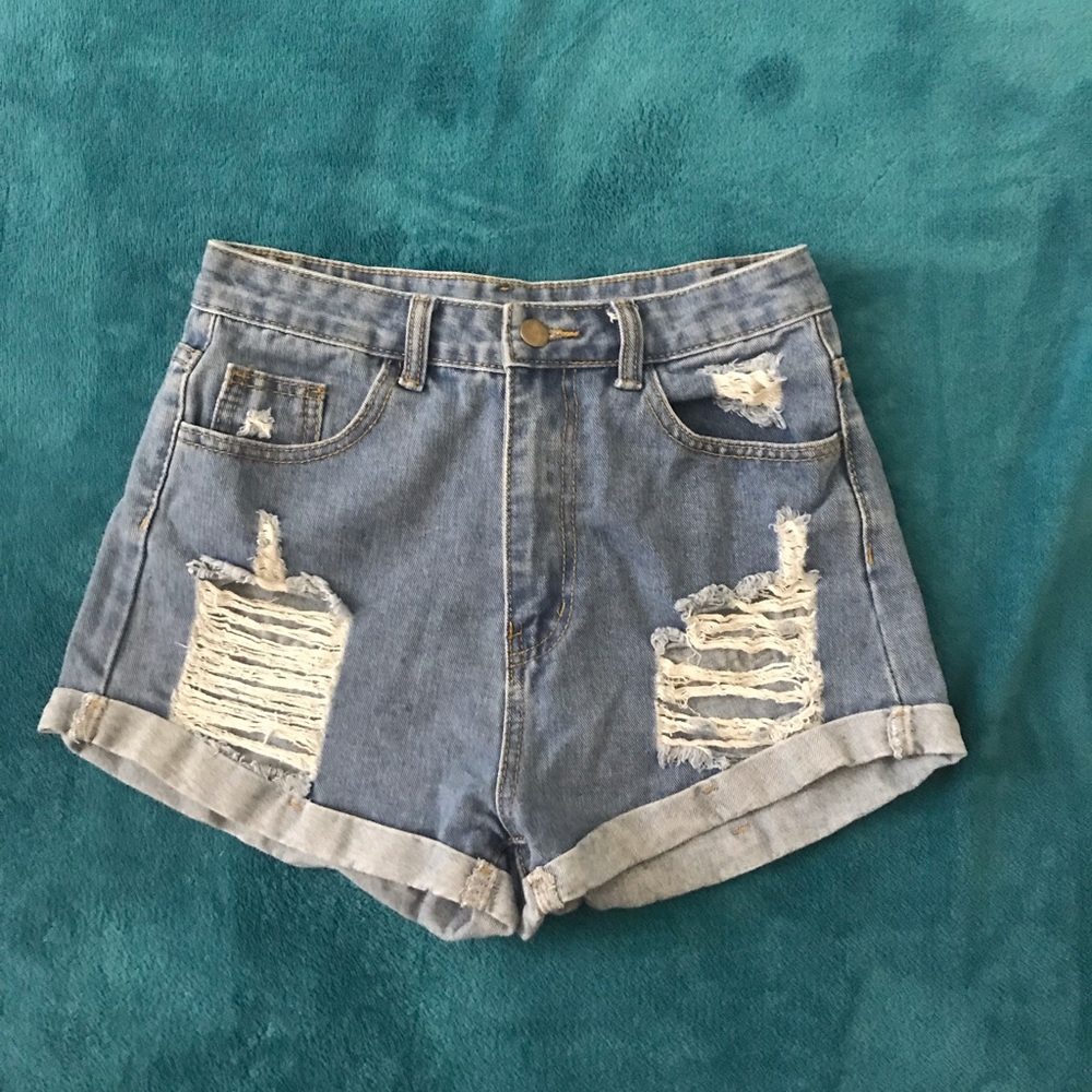 Ripped Distressed Shorts Small Shein